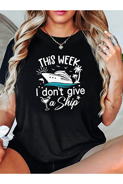 799 تي شيرت بطباعة حروف "I Don't Give a Ship" لهذا الأسبوع، قميص كاجوال بأكما...