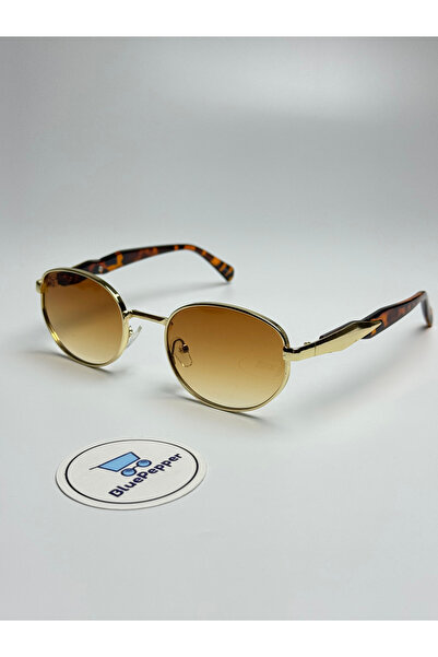 BluePepper Pradix V3 Sunglasses Oval Gold Frame Coffee Glass Colorful 50-18-1...