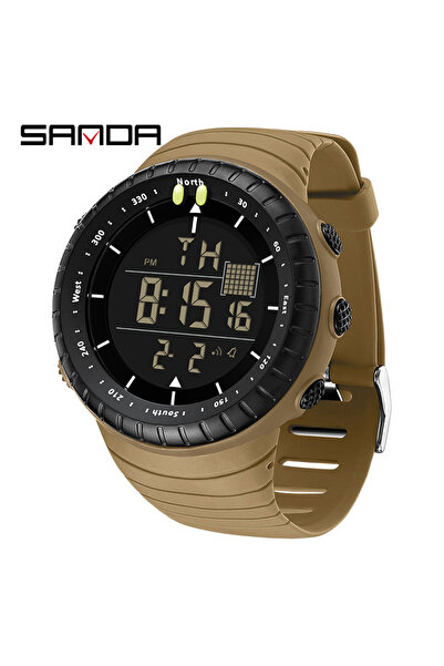Choice11 Coffee black SANDA Men's Electronic Watch Outdoor Sports LED Analog ...