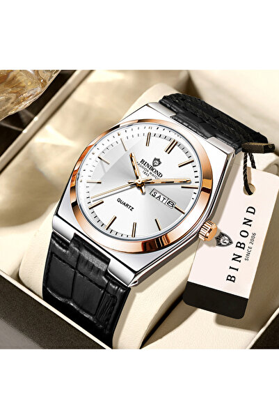 choice2 4 BINBOND Luxury leather strap quartz wristwatches precise luminous w...
