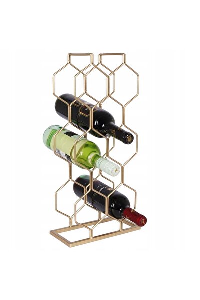 Vilde Suport metalic auriu pentru opt sticle de vin, pentru așezare înclinată...
