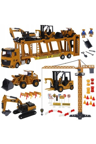 Nobo Kids Set de vehicule de construcții: Camion, Basculantă, Excavator, Beto...