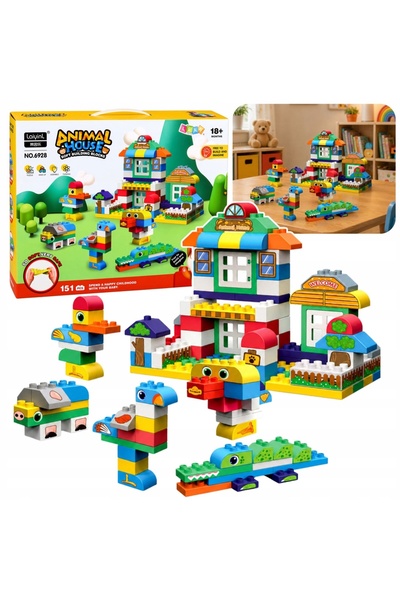 LeanToys Blocuri de construcție moi, senzoriale, din silicon, Căsuță pentru a...