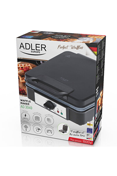 NO BRAND Aparat de făcut vafe pentru 4 vafe crocante, 1800W, control temperat...