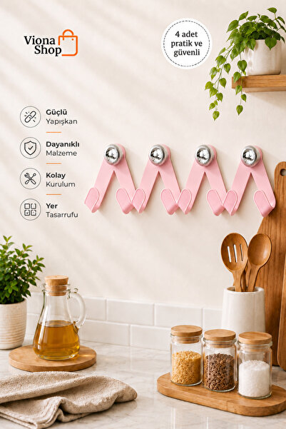 VIVOHOME Set of 4 Practical Kitchen Organizer Pot Lid Plate Holder Strong Adh...