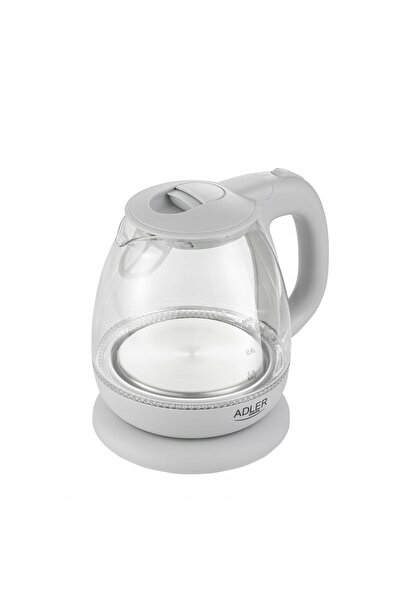 NO BRAND Fierbător electric din sticlă, gri, cu LED, 1 l, 1100W, Adler AD1283