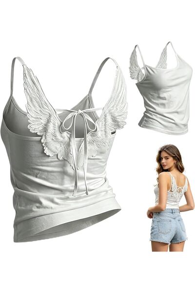 Köstebek Gothic Angel Blouse with Angel Wings