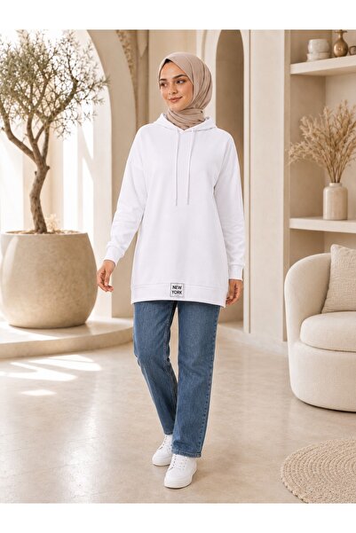 vvesario Kadın Oversize Sweatshirt Günlük Prime Spor 4mevsim