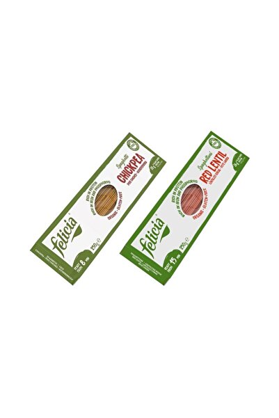 Felicia Pachet Spaghetti Bio – Linte Roșie 250g + Năut 250g, Fără Gluten
