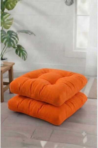 MoMMe SANDALYE MİNDERİ SALINCAK MİNDERİ 45*45 CM OVAL TURUNCU 2 ADET