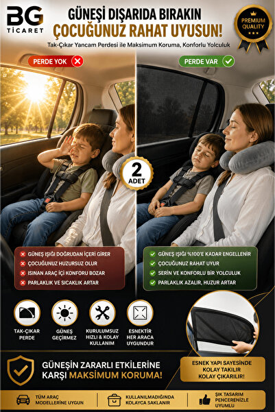bgvibe 2 Pieces of Auto Sunshade Curtains Car Side Window Curtain Sun Blocker...