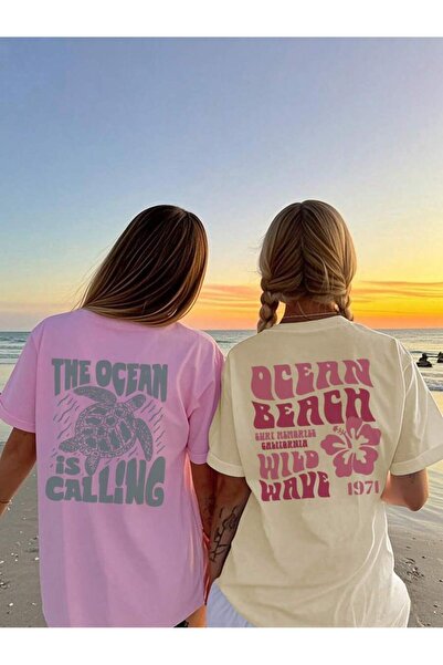 DASH WEAR Unisex Men'S/Women's 2-Pack Custom Printed Oversize Cotton Crew Nec...