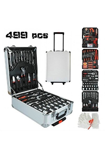 OEM Βαλίτσα με 499 εργαλεία, Αλουμίνιο ασημί, 38x23x51.5εκ., Πολυεργαλείο