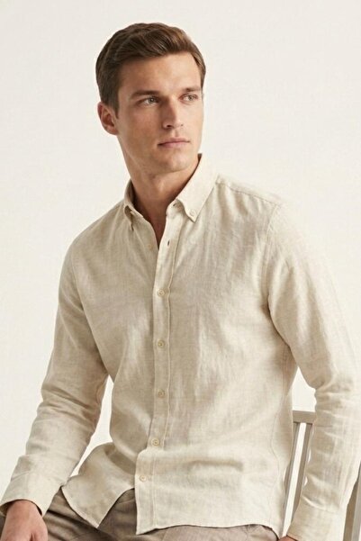 Twister Jeans Men's Button-Down Collar 100% Linen Breathable Cool Comfortable...