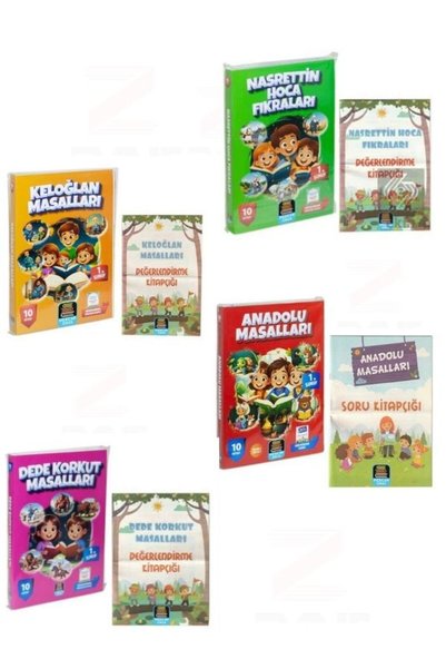 Mercan Okul Yayınları 1. مجموعة القراءة المدرسية Nasrettin Hoca Fıkraları Kel...