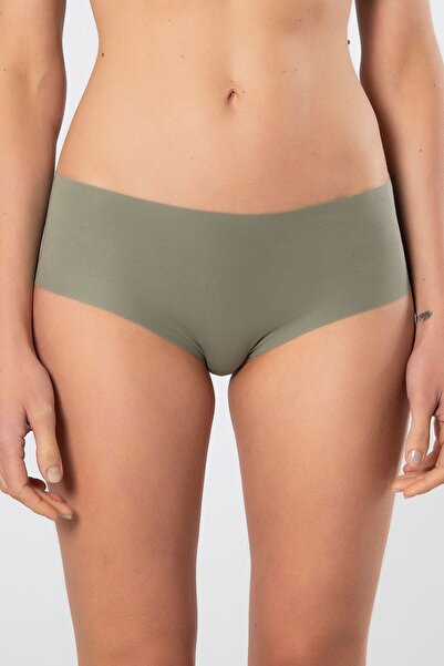 TÜREN Women's Laser Cut Cotton Hipster Panties 910/Green