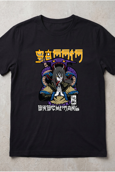 Silkensoul Naruto Orochimaru Anime Printed Standard Cut Unisex Tshirt