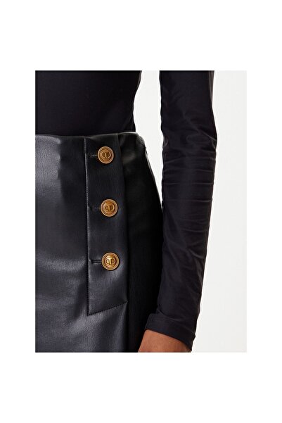 TWINSET Fustă de damă din imitație de piele 252TP2233 Negru