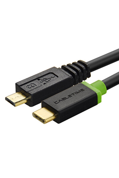 Cabletime Καλώδιο USB-C σε micro USB CT-U32-CMMCBG, 2A, 480Mbps, 1μ, μαύρο