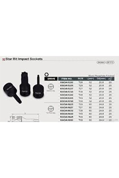 TOPTUL Bit impact 1/2 T50