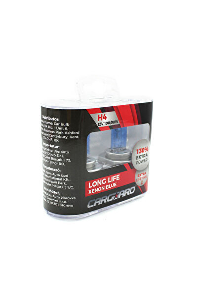 CarGuard Bec MTR H4 12V 100/90W + 110% intensitate Alb Xenon Set 2 buc