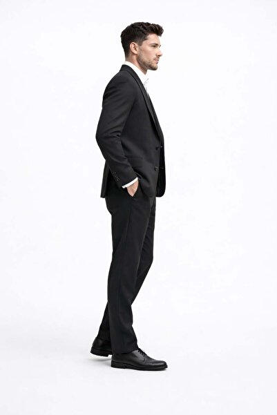 ModaPlaza Men's Armurlu Slimfit Vest Fabric Suit 3011
