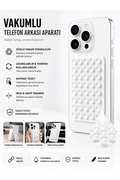 Galeriyo Vakumlu Silikon Vantuzlu Yapışkanlı Telefon Tutucu Çok Amaçlı Güçlü ...