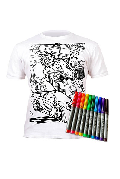 OEM Splat Planet Πλενόμενο T-Shirt Ζωγραφικής "Cars" με Μαρκαδόρους (5-6 Ετών)