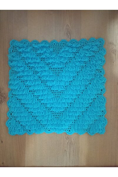 HERŞEY FIRSAT Bathroom Washcloth Wool Hand Knitted Walnut Tassel Pattern 34X34