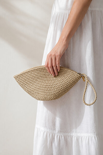 Naspar Beige Color Stitched Handbag Daily Use Women's Portfolio Clutch Bag 30...