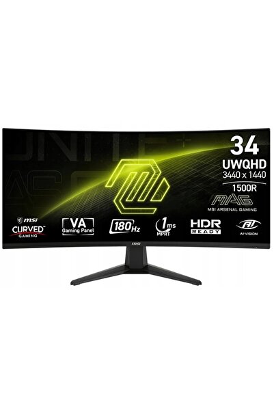 NO BRAND Monitor LED MSI 34 MAG 346CQ UWQHD VA 180HZ Curbat