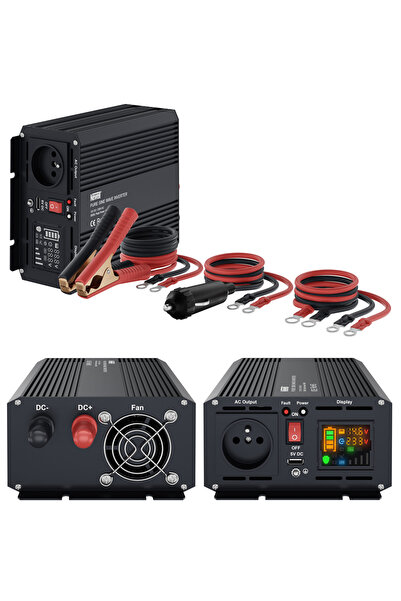 Newell Convertor de tensiune cu undă sinusoidală pură - 12 V / 230 V, 500 W