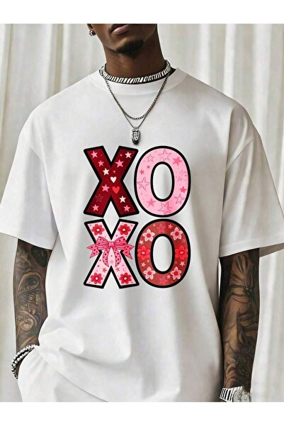 Ekim11 Xo Valentine's Day Love Heart Stars Flowers Pattern Black T Shirt Men ...