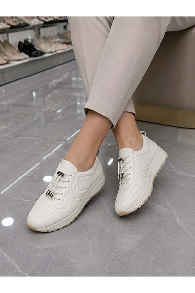 DERİ KABUSU Genuine Leather Elastic Women's Sports Shoes K88