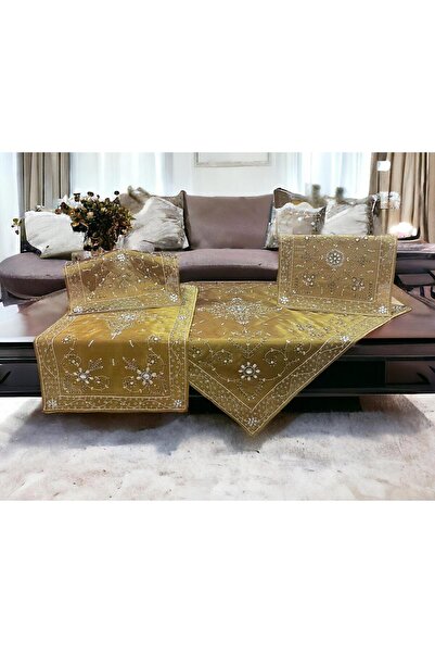 Linea Home ΣΕΤ ΚΑΡΕ 4ΤΜΧ ΙΝΔΙΚΟ ΧΕΙΡΟΣ 13760 ΜΕ ΕΠΕΝΔΥΣΗ BRONZE ΤΕΜΑΧΙΩΝ 100X...