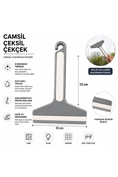 bimbambom Çekpas, Camsil,12cm no:1, Çekçek, Tezgah Üstü Çekpası, Banyo Cam Silme, Yumuşak Silikonlu Camsil