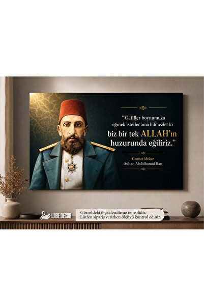 Nobrand Kanvas Tablo ABDULHAMİT HAN Dekoratif Kanvas Tablo