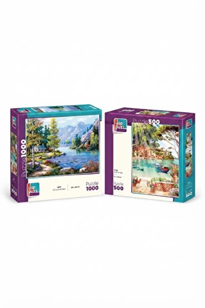 Tıfıl Toys By the Lake and Hello to the Sun Double Puzzle Set - 1000 + 500 Pi...