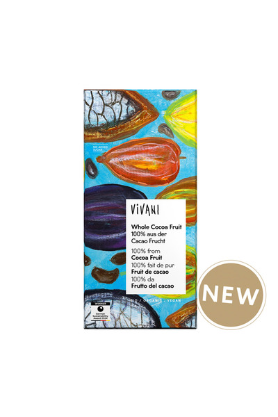 Vivani Whole Cacao Fruit Tablet Chocolate 100% Vegan 80 g