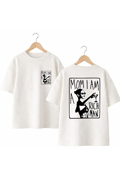 playwear Mom I Am Printed on the Back and Front Chest 100% Cotton Oversize Lo...