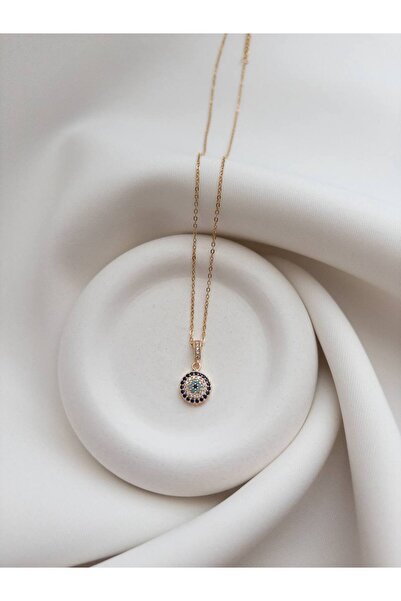 Minne Jewelry-Accessory Nazar Boncuklu Zirkon Taş Çelik Gold Renk Kadın Kolye...