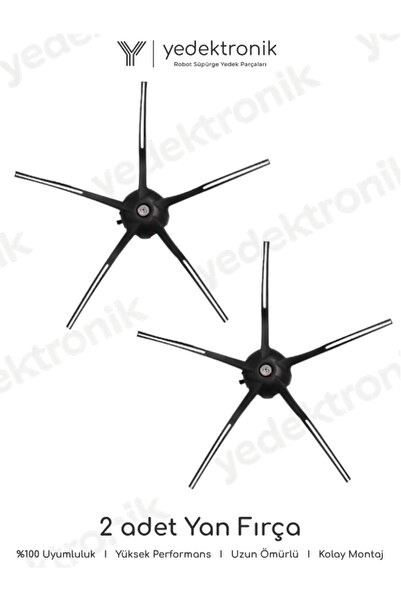 Yedektronik Roborock S5 Max / S6 / S6 Pure / S6 MaxV Uyumlu 2'li Yan Fırça Si...