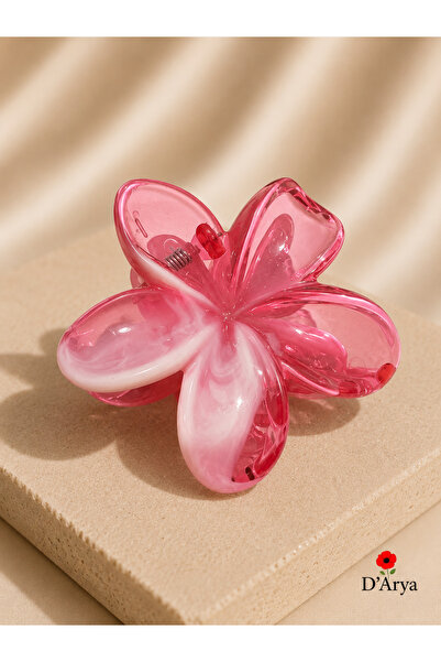 Darya Acrylic Hair Clip with Lotus Flower Figure (8 cm)