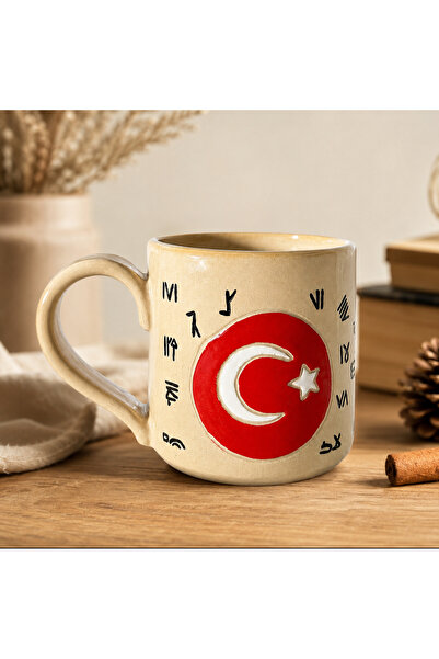 selenge seramik Türk Bayrağı Detaylı Kurt Motifli 24 Oğuz Boyu Tamgalı El Yap...
