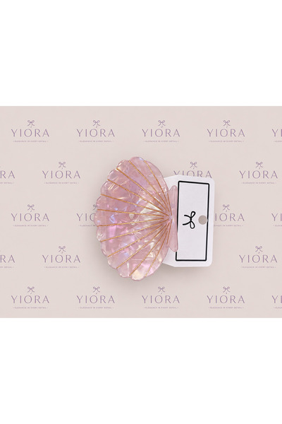 yiora سلسلة نسائية فاخرة من الأسيتات العظمي المستورد بتصميم صدفة المحار مع تف...