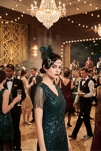 shop Gatsby Ruhu Tasarım Tavus Kuşu Alınlık -Kostüm Tamamlayıcı Aksesuar