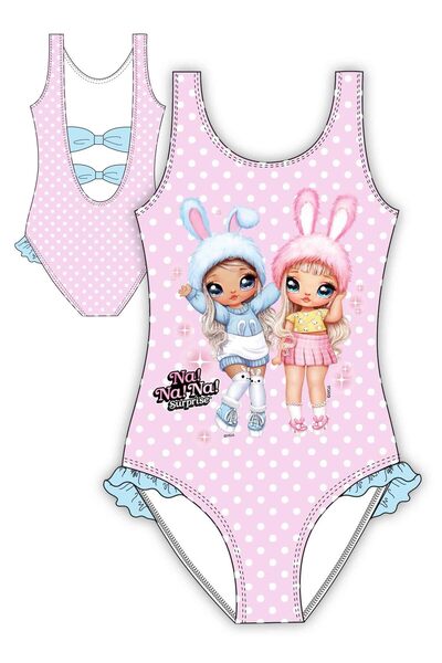 Na Na Na Surprise Pink one-piece swimsuit 2-8 years Quick-Drying 88% Polyeste...