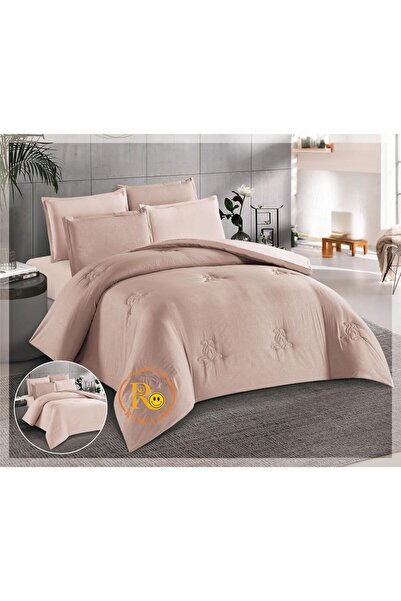 Othes Plain double-sided summer bedspread in a soft, calming pink color - Sin...