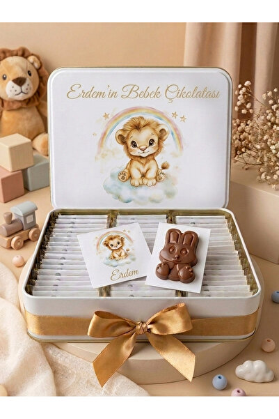 40 YIL ÇİKOLATA KAHVE Premium Kişiye Özel Bebek Çikolatası | 50 Adet El Yapım...