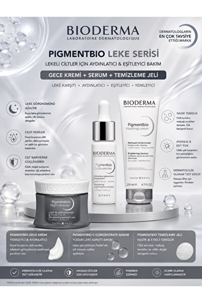 Bioderma Pigmentbio Aydınlatıcı ve Leke Karşıtı Gece Bakımı ve Aydınlatıcı Te...